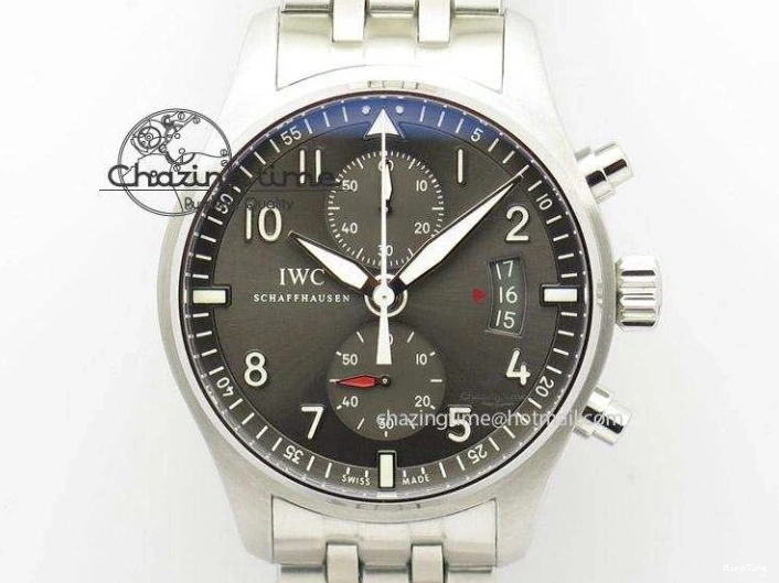 MIROTIME 0207 Fashionable Pilot IW326801 SS MK 1:1 Best Edition Black Dial on Green Nylon Strap MIYOTA 7122